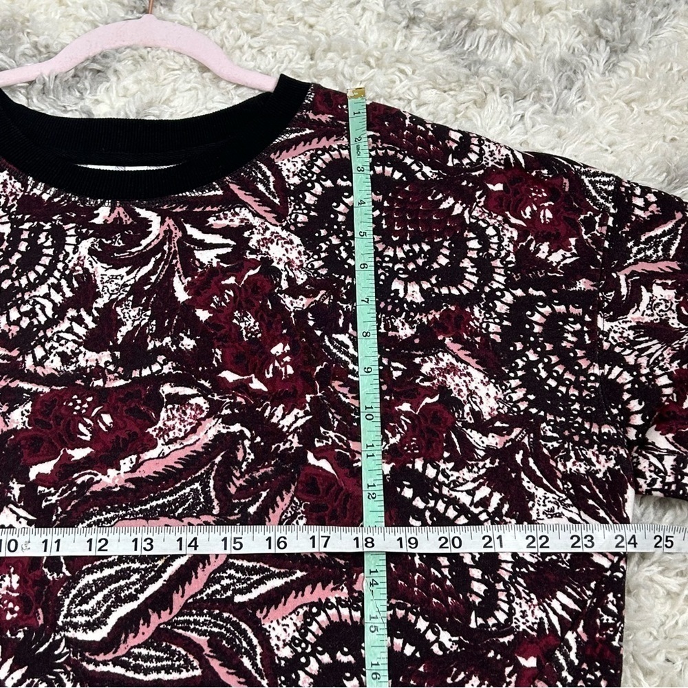 Joie Caliegh Cranberry Paisley Floral Semi Cropped Sweatshirt - Picture 14 of 15